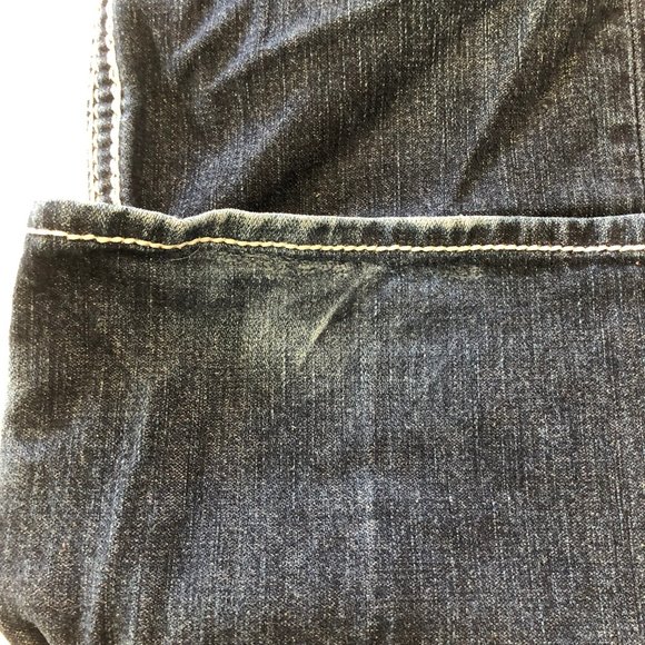 True Religion Ricky Big QT (Straight) Dark Wash White Bold Stitching Size 33 - Picture 11 of 16